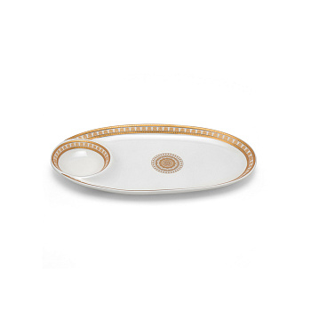 Блюдо с соусником овальное